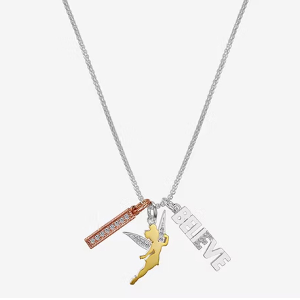 Disney Classics Jewelry | Tinker Bell “Believe” | Tri-Tone Pendant Necklace
